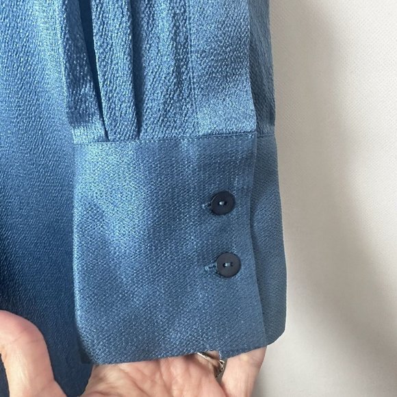 Massimo Dutti Dress Womens US 6/8 Green Silk Blend Long Shirt Limited Ed… - Picture 7 of 11